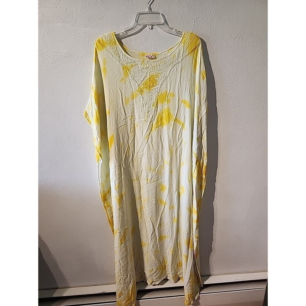 Dress Free Size One Size Hippie Boho Summer Pullover Bathing Suit Cover Yellow